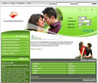 buy a dating website template